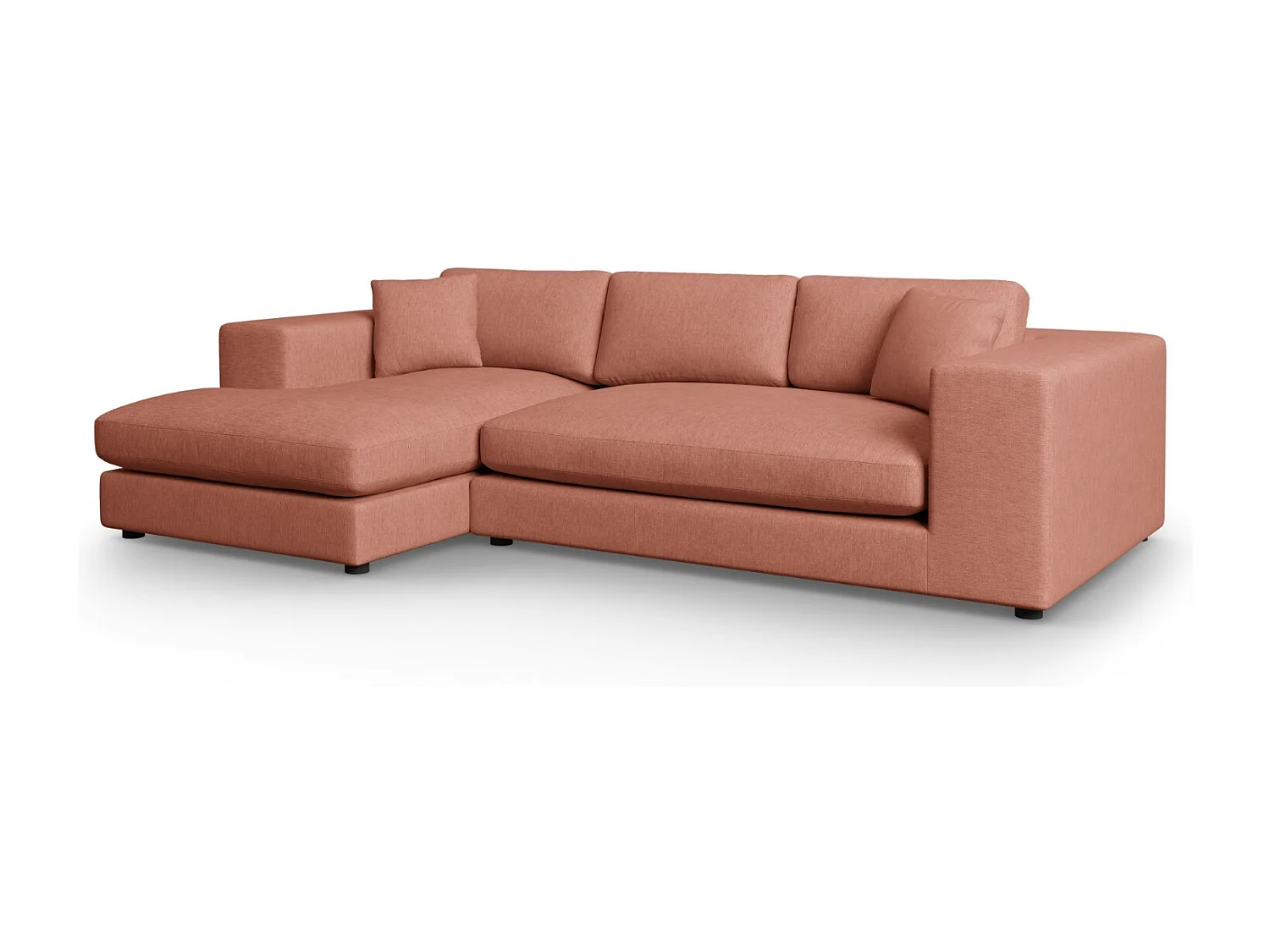 CXL by Christian Lacroix - 5-Sitzer Ecksofa links "Tendance" Sitzer aus strukturiertem Stoff rot - 282x174x72cm