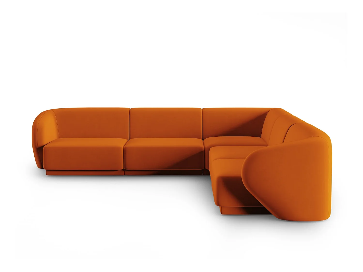 CXL by Christian Lacroix - Symmetrische modulaire hoekbank "Lionel" 6 zitplaatsen, Flueel, Terracotta - 265x265x74cm