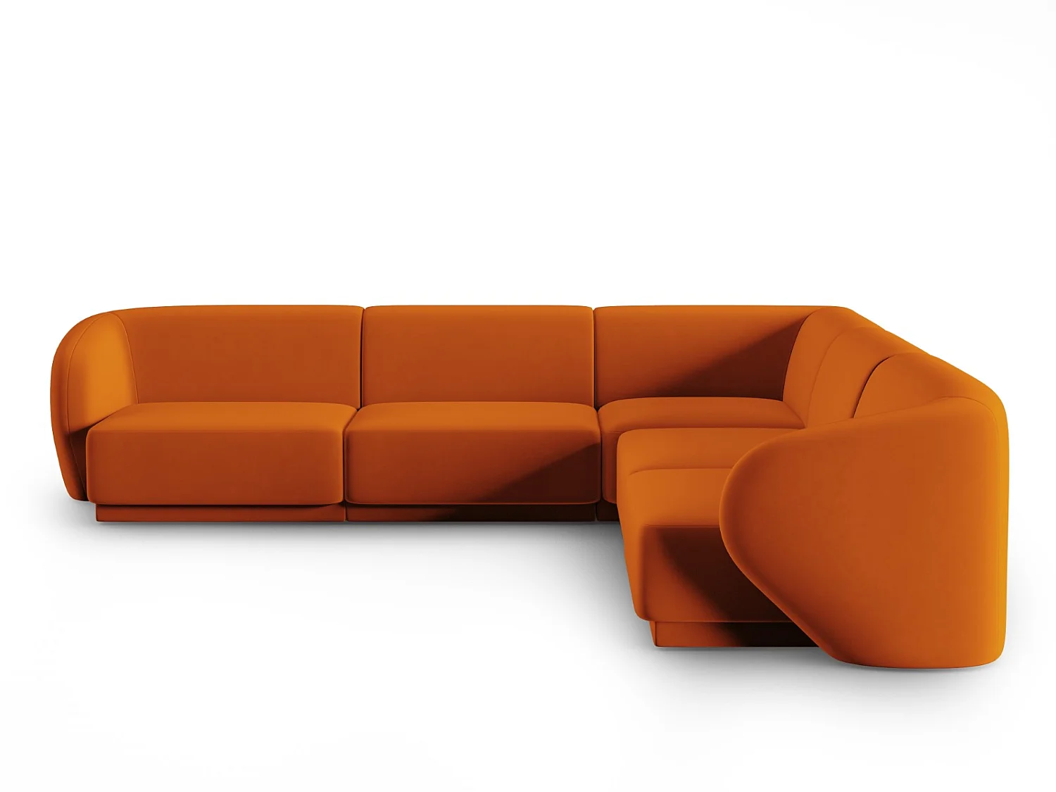 CXL by Christian Lacroix - Narożnik symetryczny modułowy, "Lionel" 6 miejsc welur, terakota - 265x265x74cm