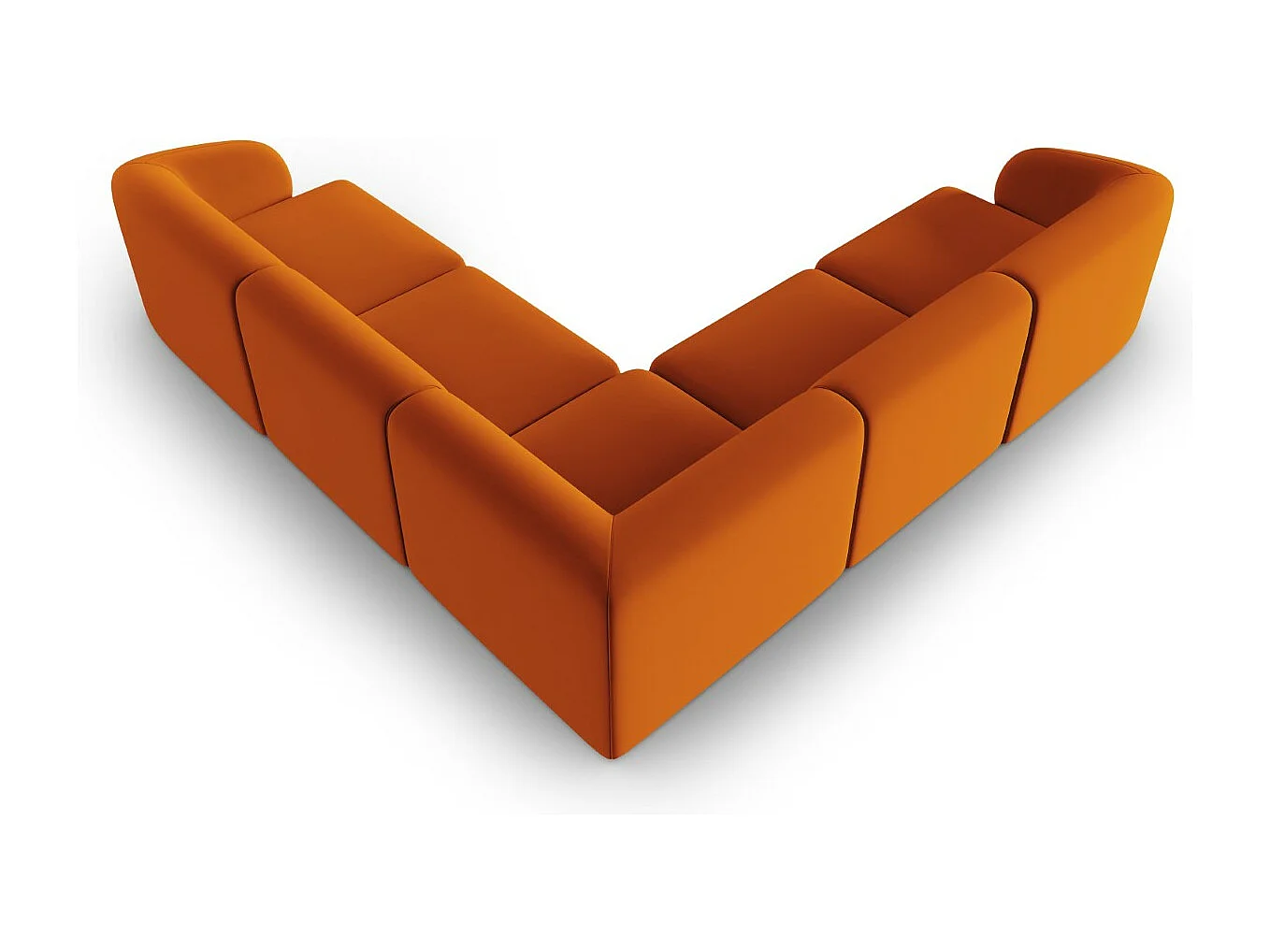 CXL by Christian Lacroix - Narożnik symetryczny modułowy, "Lionel" 6 miejsc welur, terakota - 265x265x74cm