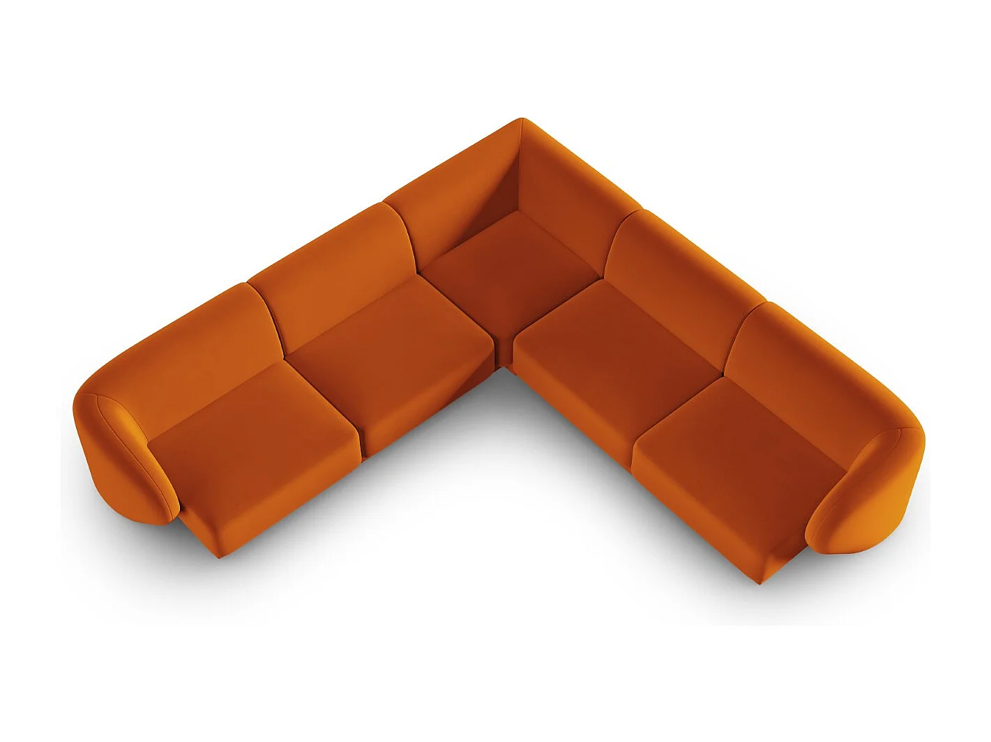 CXL by Christian Lacroix - Narożnik symetryczny modułowy, "Lionel" 6 miejsc welur, terakota - 265x265x74cm