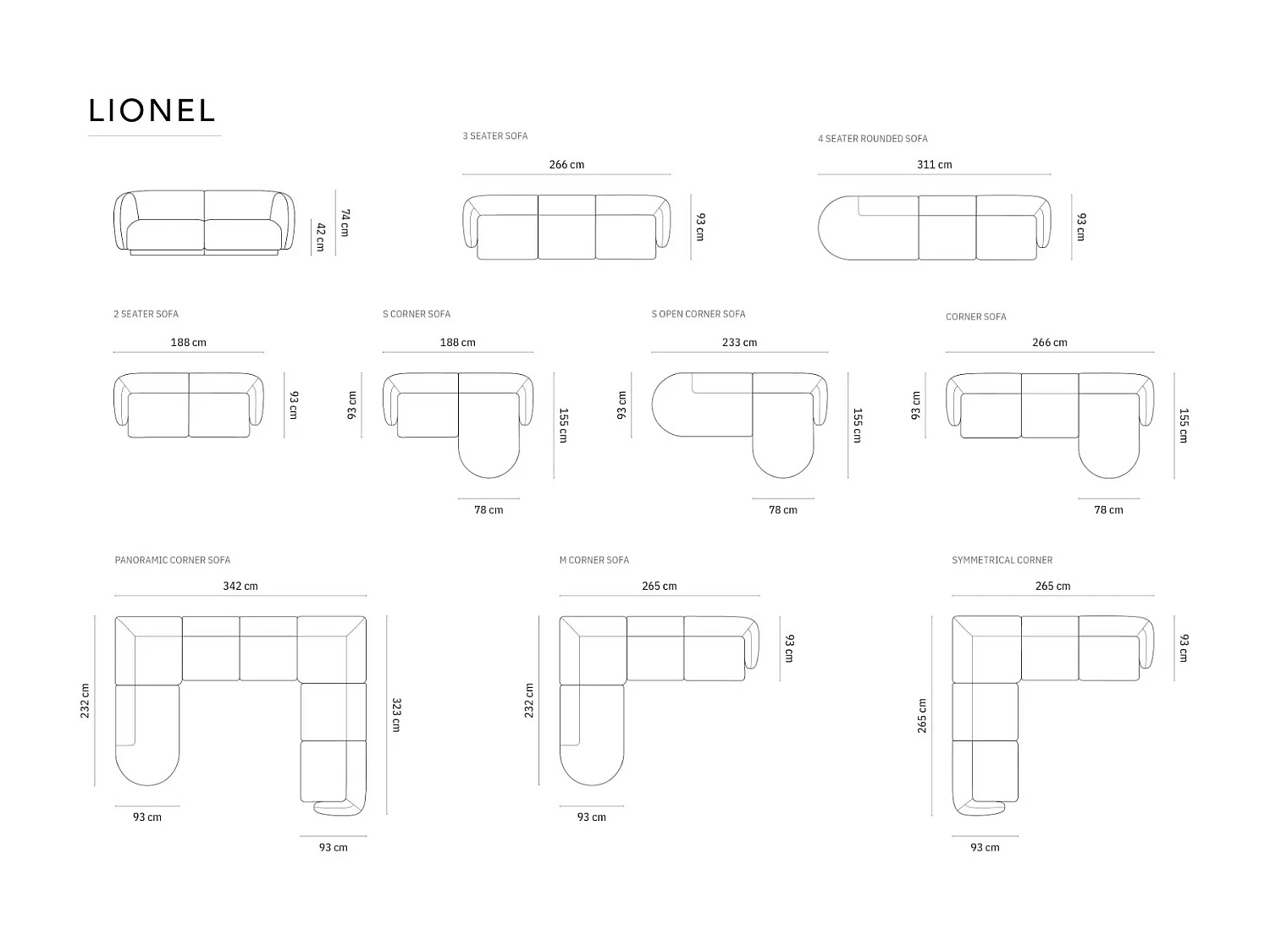 CXL by Christian Lacroix - Narożnik symetryczny modułowy, "Lionel" 6 miejsc welur, terakota - 265x265x74cm