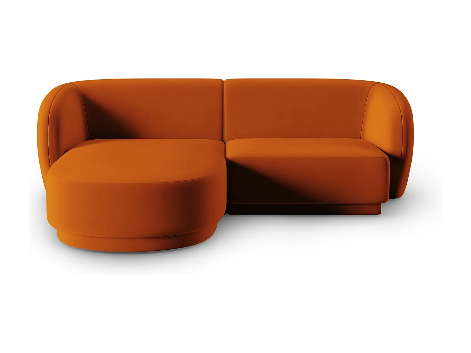 CXL by Christian Lacroix - Modulaire hoekbank links "Lionel" 3 zitplaatsen, Flueel, Terracotta - 188x155x74cm