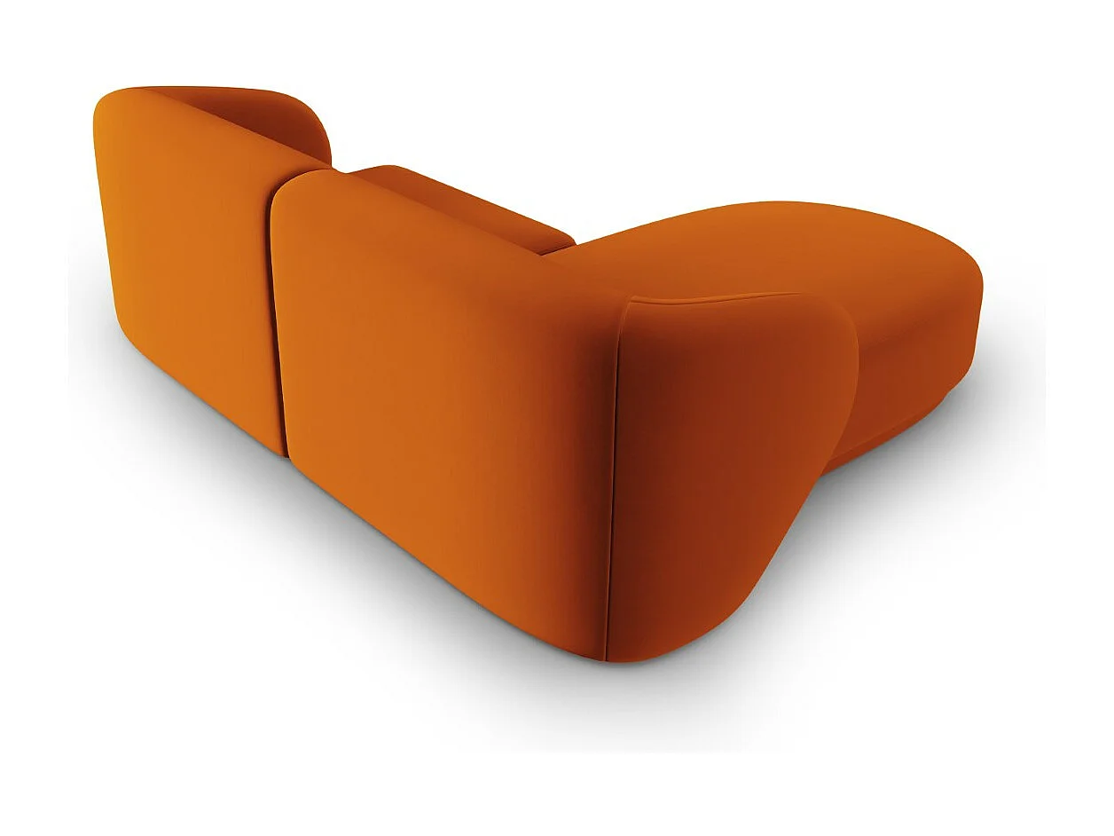 CXL by Christian Lacroix - Modulaire hoekbank links "Lionel" 3 zitplaatsen, Flueel, Terracotta - 188x155x74cm