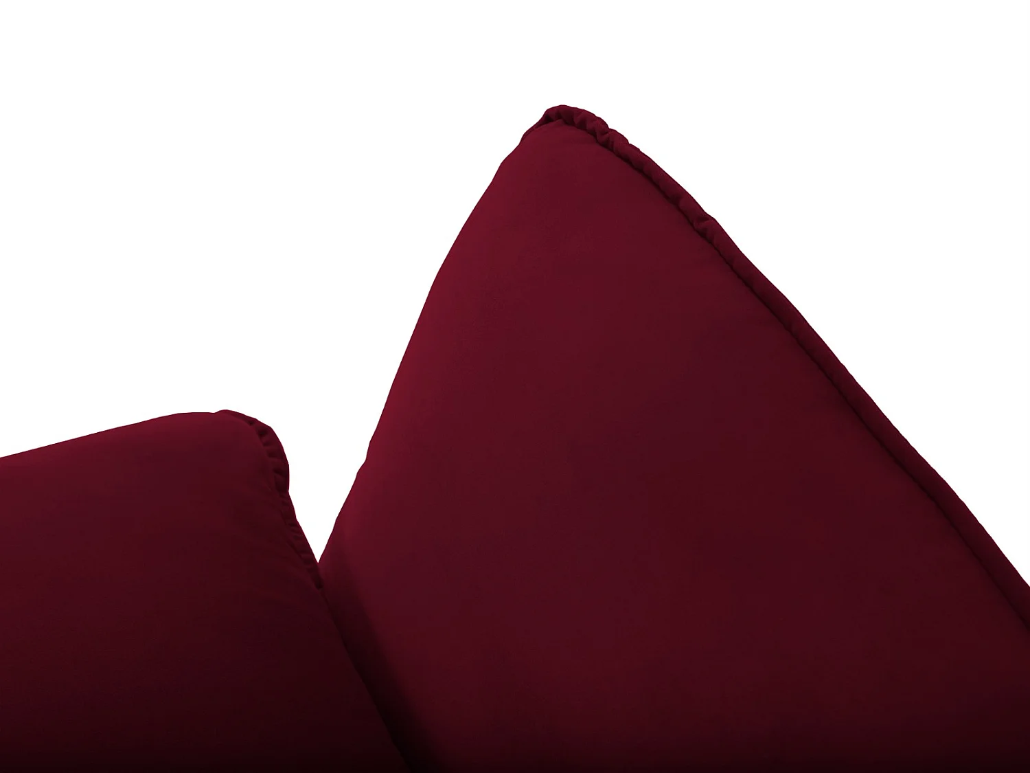 Cosmopolitan Design - Canapé d'angle gauche "Vienna" 5 places en velours rouge - 255x170x95cm