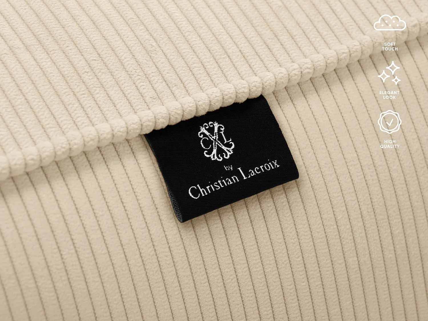 CXL by Christian Lacroix - 3-Sitzer Sofa "Tendance" Sitzer aus Cord leichtes beige - 220x122x72cm