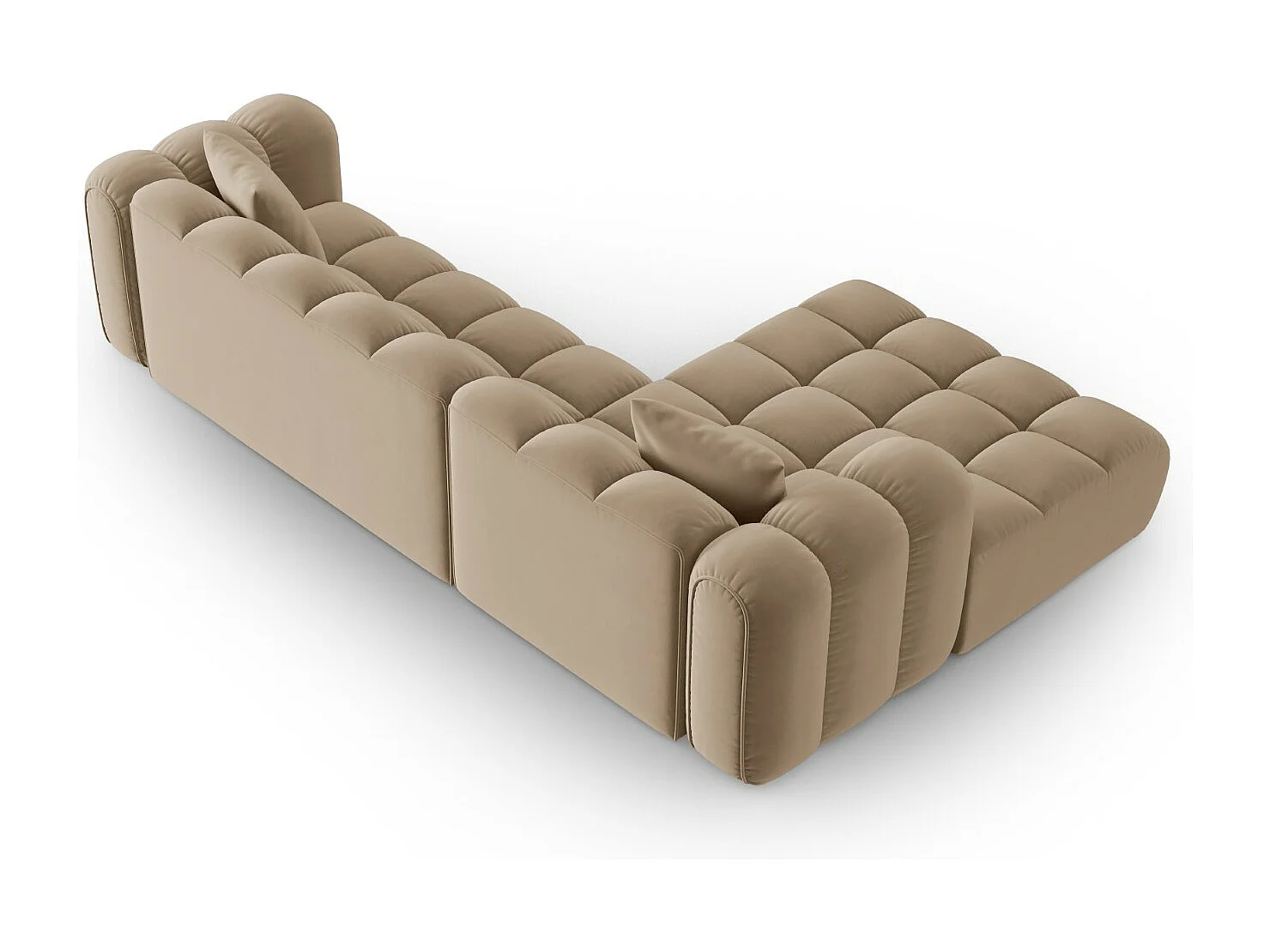 CXL by Christian Lacroix - Narożnik lewy panoramiczny, "Clotilde" 4 miejsca welur, piasek - 306x190x70cm