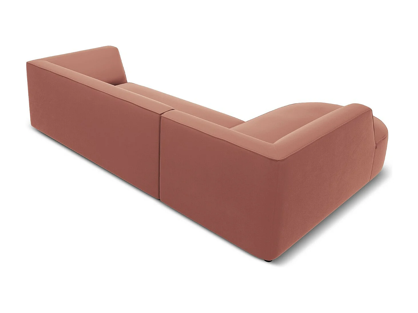 CXL by Christian Lacroix - Canapé d'angle gauche "Charles" 4 places en velours rose - 273x180x69cm