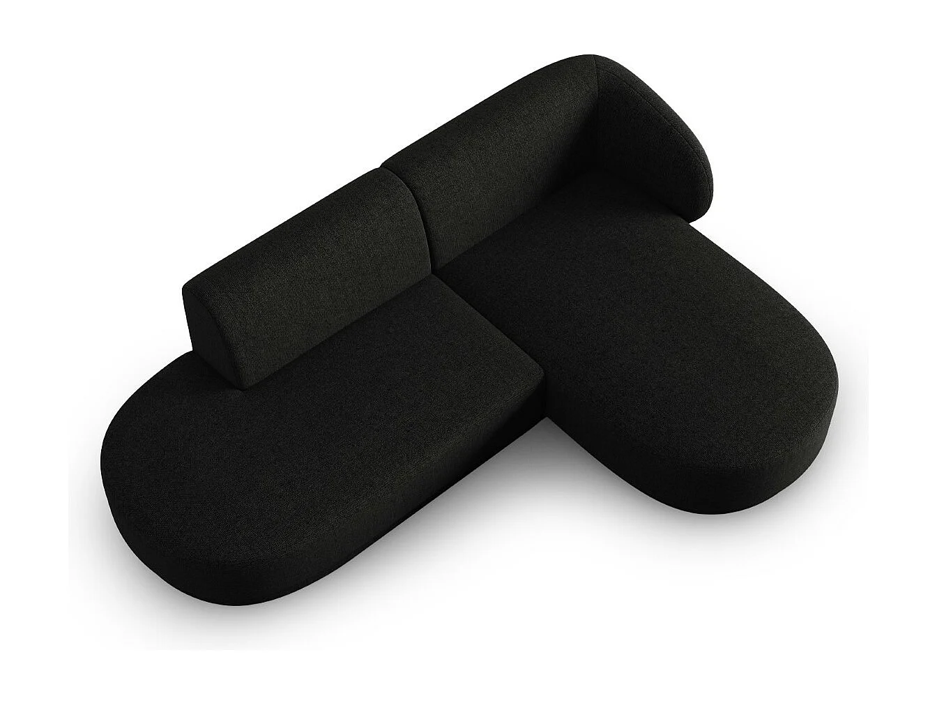 CXL by Christian Lacroix - 4-Sitzer modulares Ecksofa rechts "Lionel" Sitzer aus Chenille-Stoff mischung schwarz - 233x155x74cm