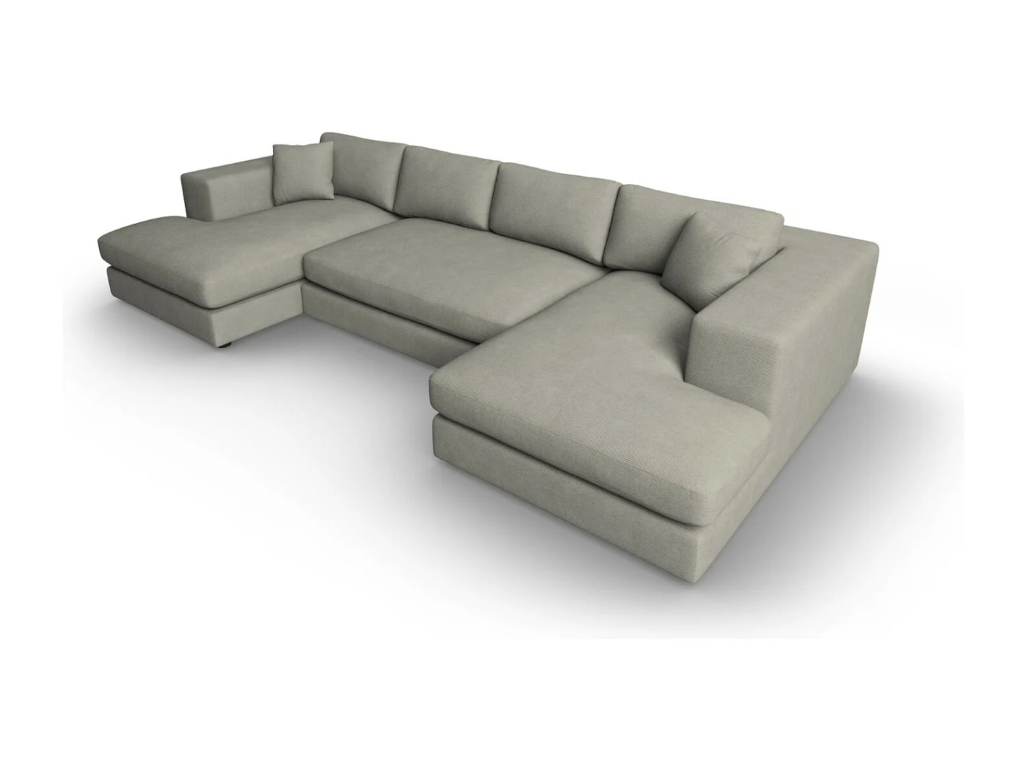 CXL by Christian Lacroix - 5-Sitzer Panoramasofa "Tendance" Sitzer aus Cord hellgrau - 344x170x72cm