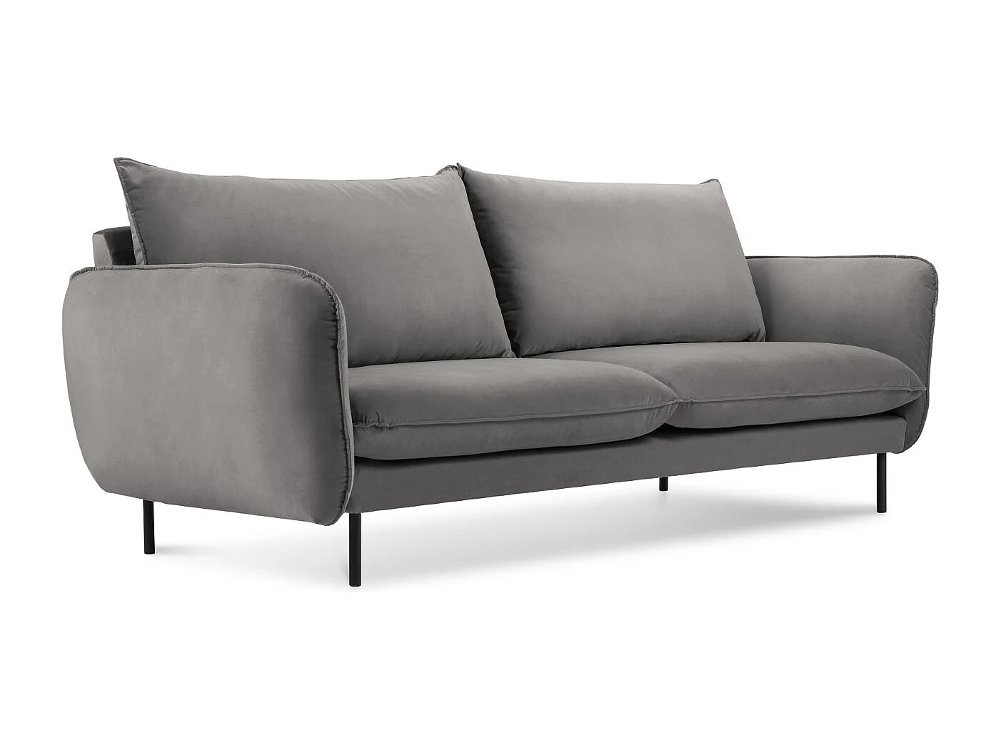 Cosmopolitan Design - Bank "Vienna" 2 zitplaatsen, Flueel, Lichtgrijs - 160x92x95cm