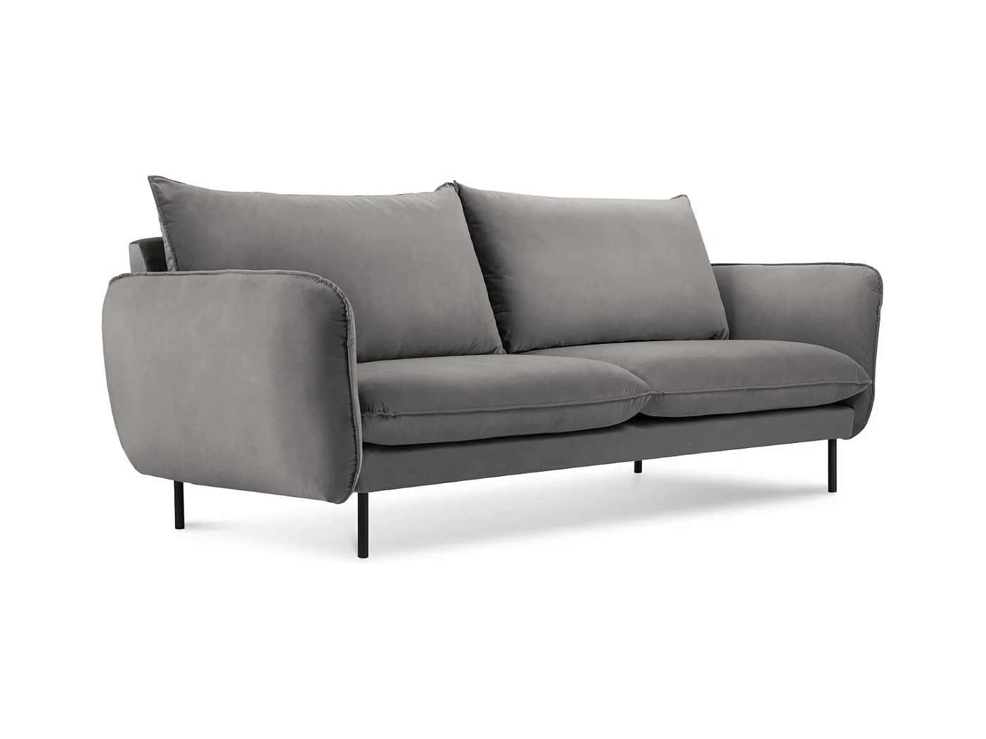 Cosmopolitan Design - Canapé "Vienna" 2 places en velours gris clair - 160x92x95cm