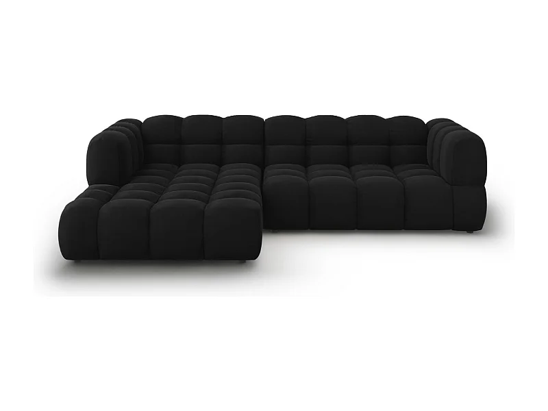 Cosmopolitan Design - 4-Sitzer modulares Ecksofa links "Sky" aus Samt schwarz - 272x162x75cm