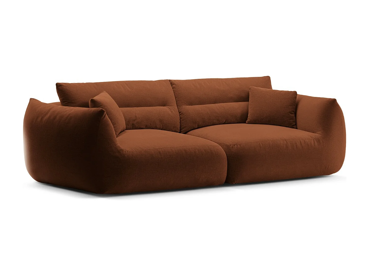 CXL by Christian Lacroix - Sofá modular "Maurie" 4 lugares em tecido chenille tijolo - 264x107x90cm