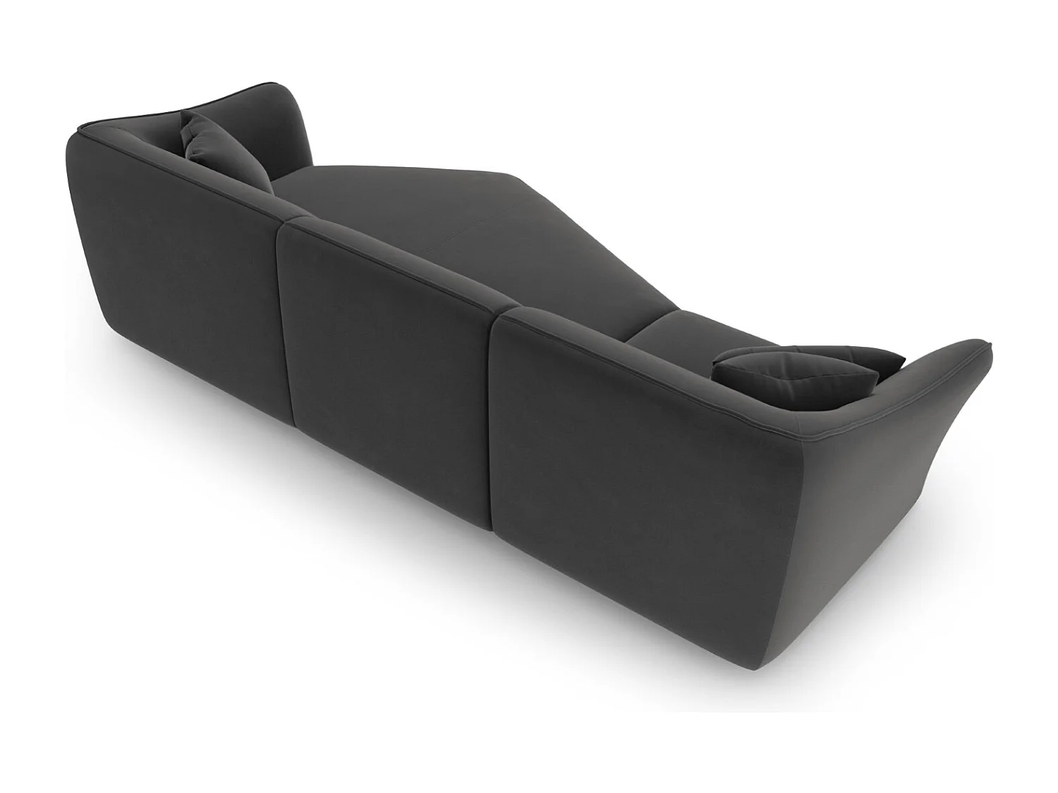 Cosmopolitan Design - Modulaire hoekbank rechts "Tokyo" 5 zitplaatsen, Flueel, Donkergrijs - 292x138x79cm