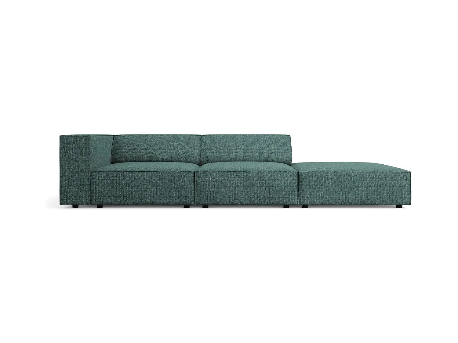 Cosmopolitan Design - Rechte bank "Arendal" 4 zitplaatsen, Chenille, Olie - 262x102x70cm
