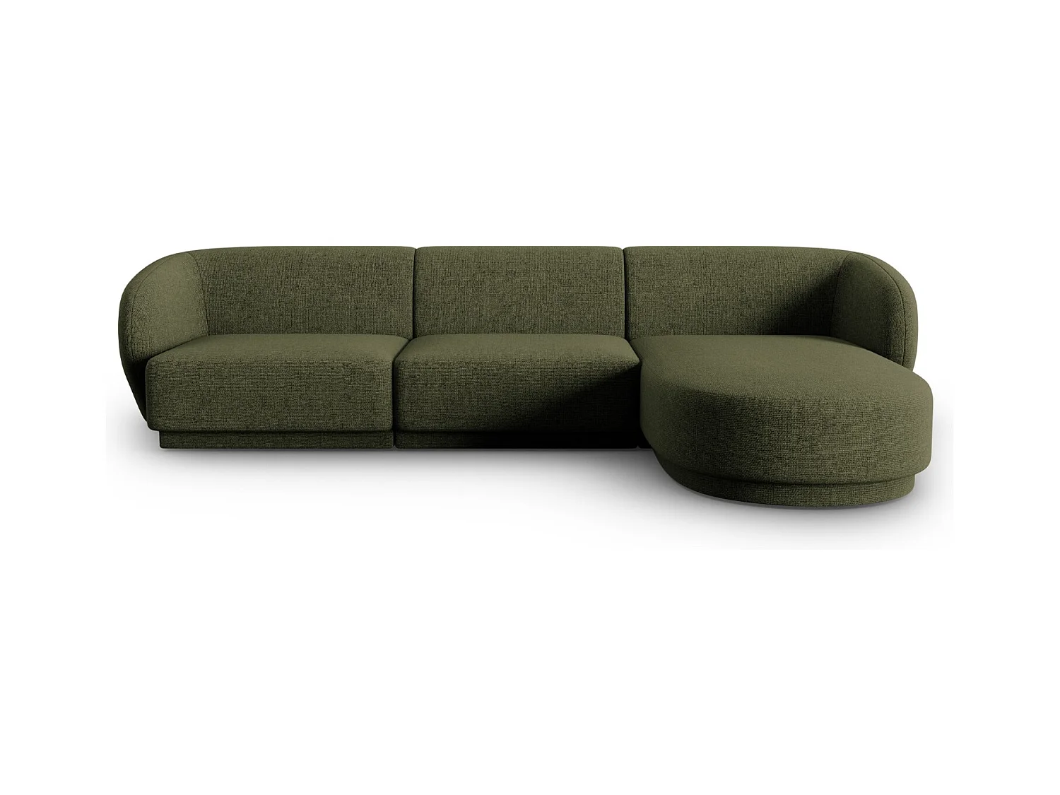 CXL by Christian Lacroix - Modulaire hoekbank rechts "Lionel" 4 zitplaatsen, Chenille, Heide Groen - 266x155x74cm