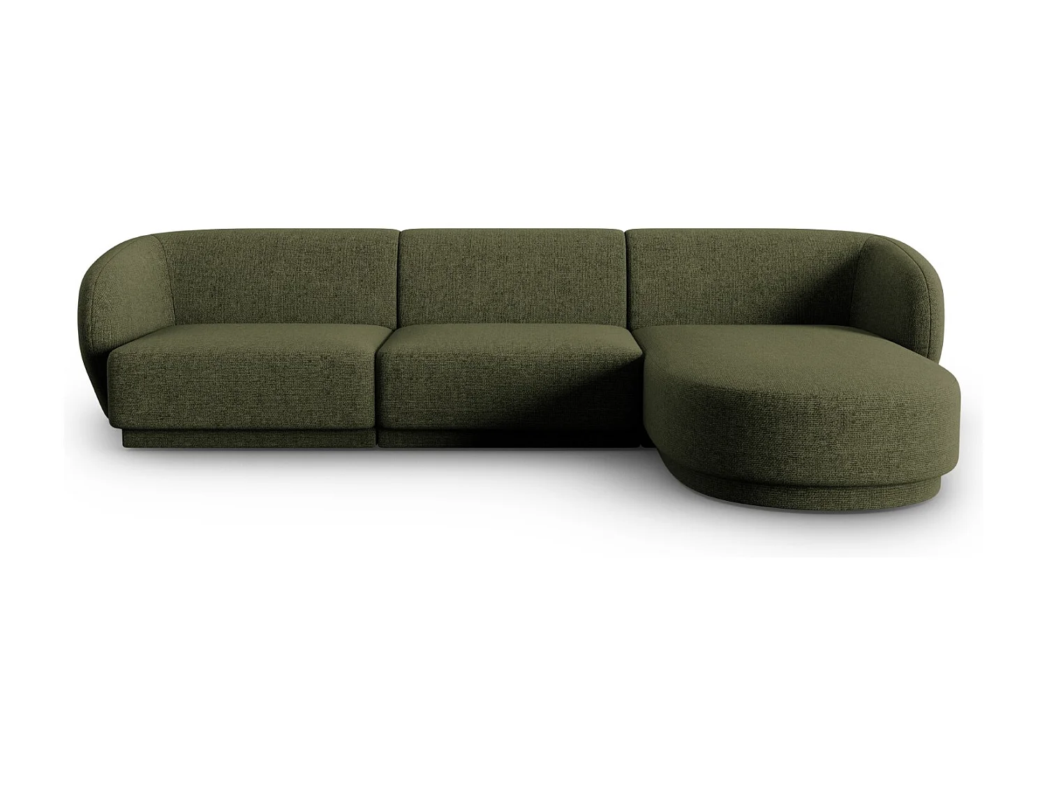 CXL by Christian Lacroix - Modulaire hoekbank rechts "Lionel" 4 zitplaatsen, Chenille, Heide Groen - 266x155x74cm