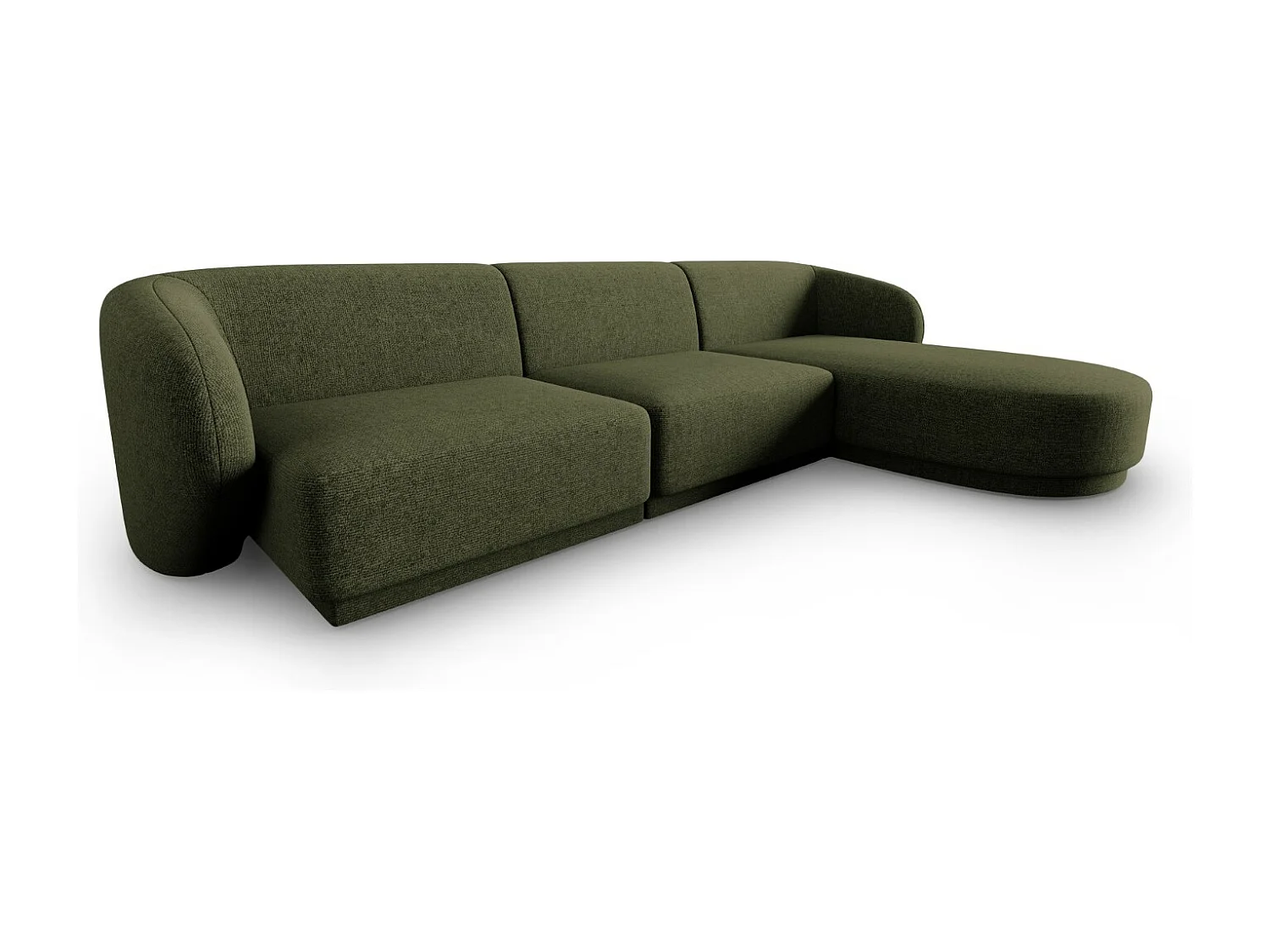 CXL by Christian Lacroix - Modulaire hoekbank rechts "Lionel" 4 zitplaatsen, Chenille, Heide Groen - 266x155x74cm