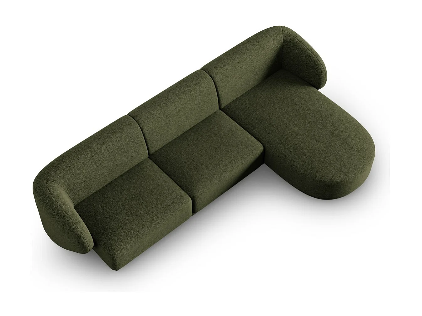 CXL by Christian Lacroix - Modulaire hoekbank rechts "Lionel" 4 zitplaatsen, Chenille, Heide Groen - 266x155x74cm