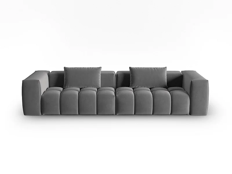 CXL by Christian Lacroix - Sofa modułowa, "Lorella" 5 miejsc welur, cement - 290x85x70cm
