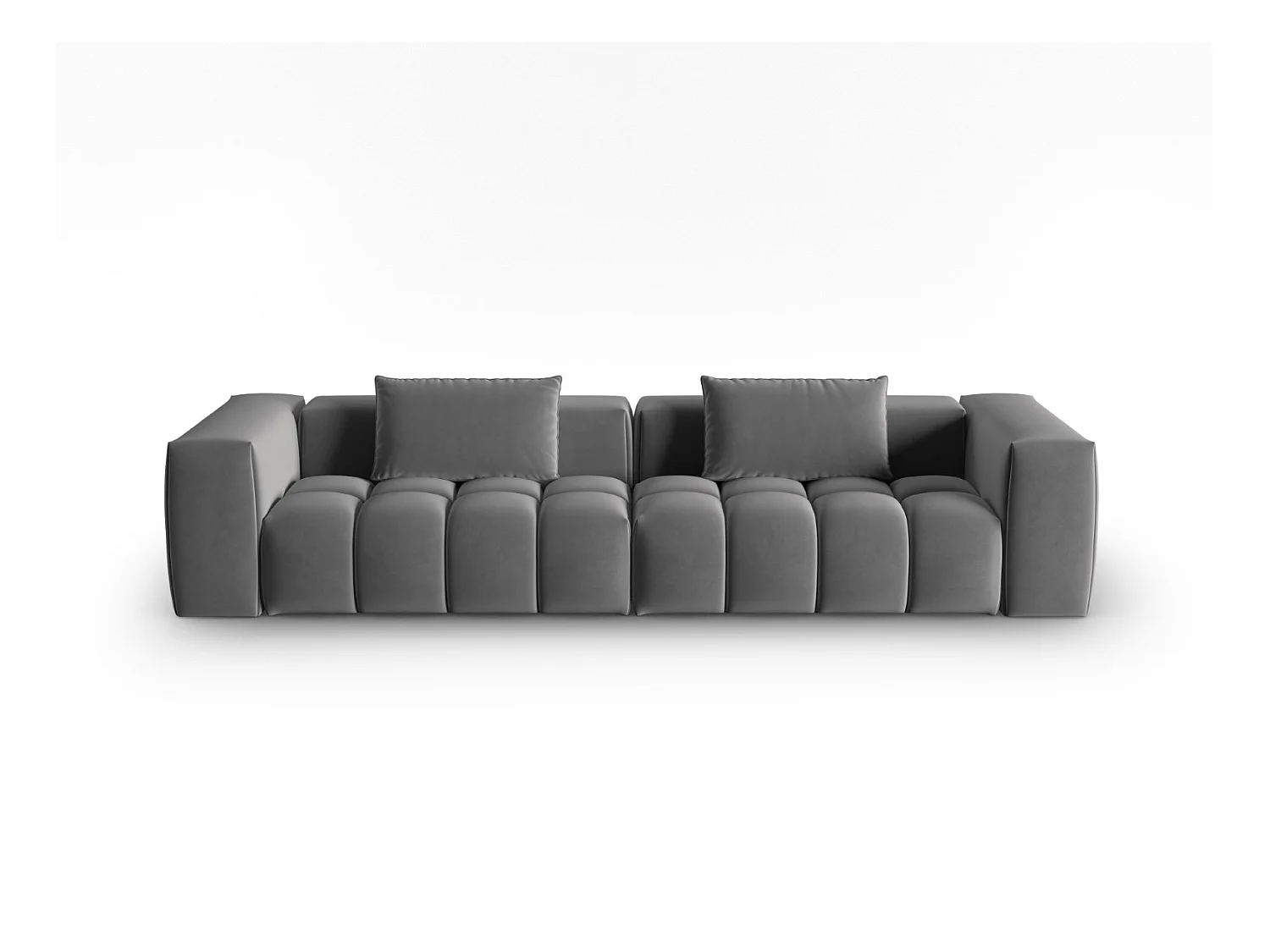CXL by Christian Lacroix - Sofá modular "Lorella" 5 plazas de terciopelo cemento - 290x85x70cm