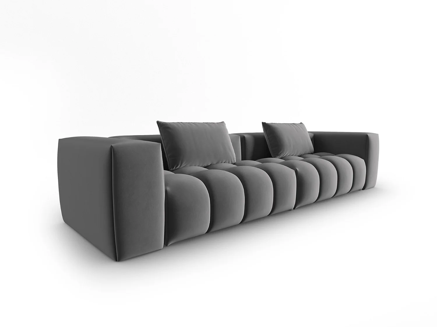 CXL by Christian Lacroix - Sofá modular "Lorella" 5 lugares em veludo cimento - 290x85x70cm