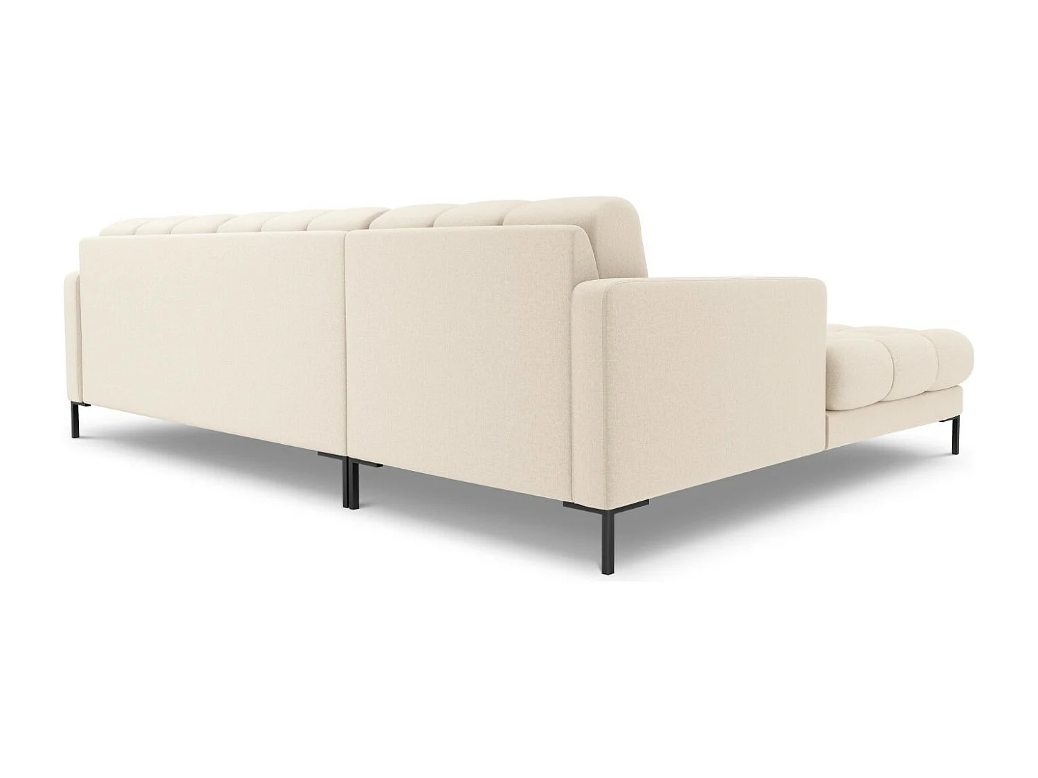 Cosmopolitan Design - 5-Sitzer Ecksofa links "Bali" aus strukturiertem Stoff leichtes beige - 293x185x75cm