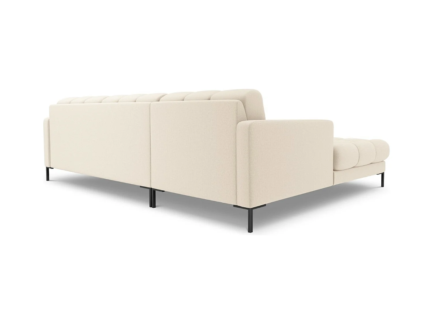 Cosmopolitan Design - Canapé d'angle gauche "Bali" 5 places en tissu structurel beige clair - 293x185x75cm