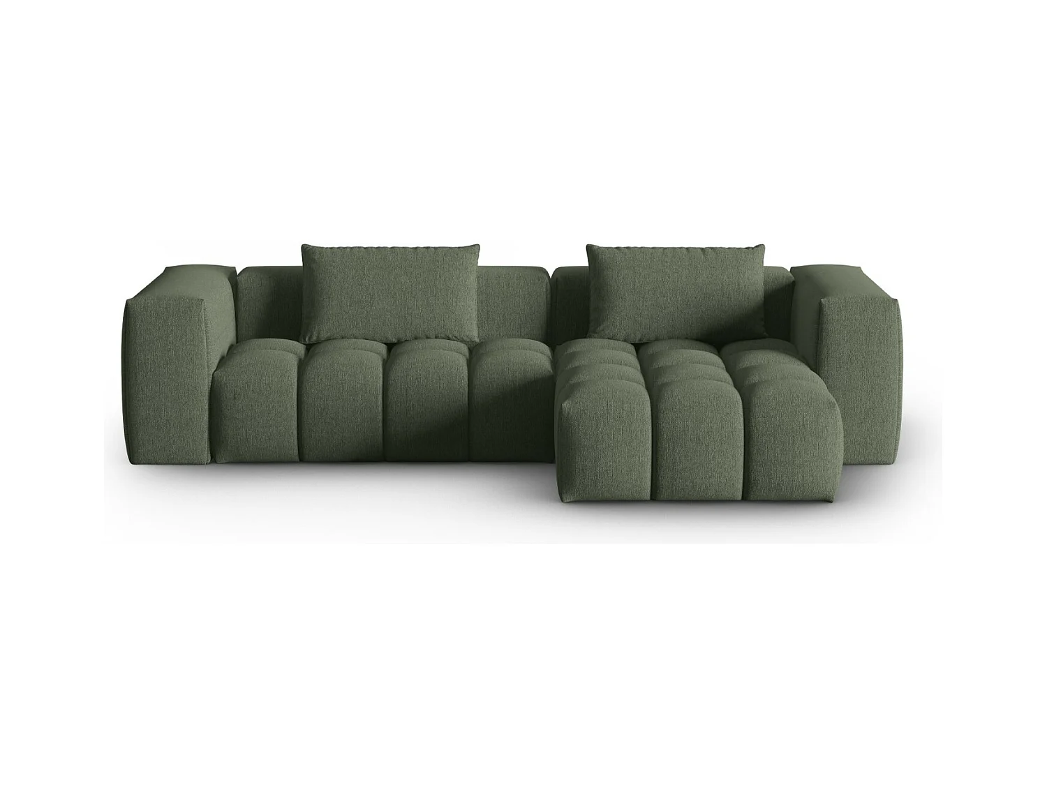 CXL by Christian Lacroix - Modulaire hoekbank rechts "Lorella" 3 zitplaatsen, Structurele stof, donker olijfgroen - 260x145x70cm