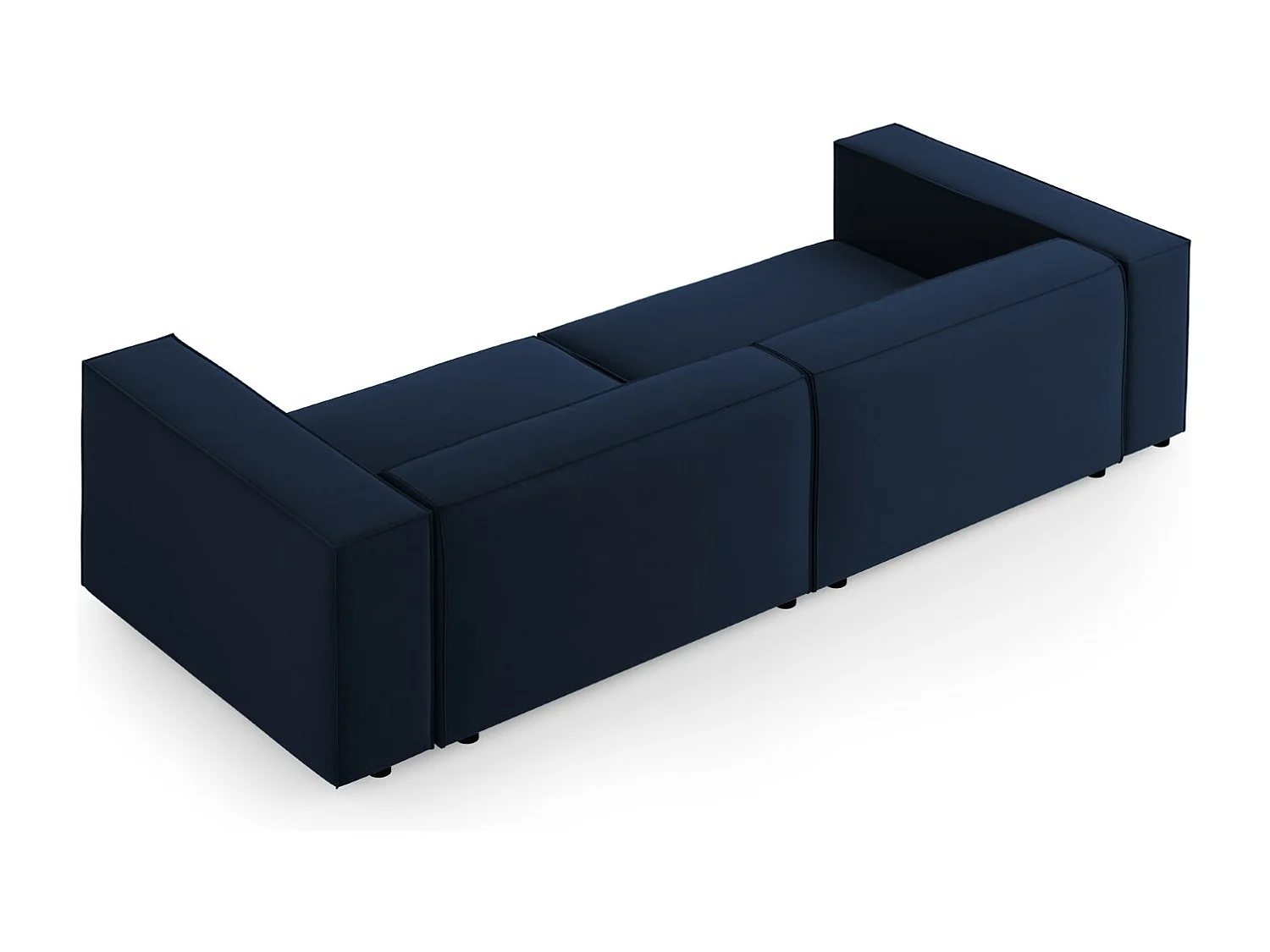 Cosmopolitan Design - 4-Sitzer Sofa "Arendal" aus Samt königsblau - 244x102x70cm