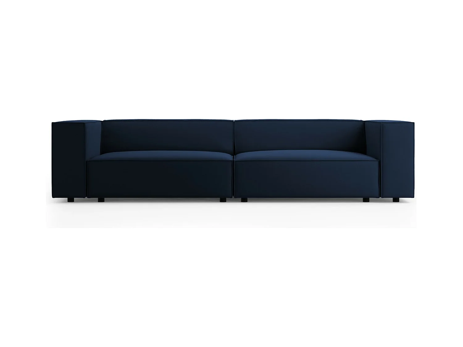 Cosmopolitan Design - Canapé "Arendal" 4 places en velours bleu roi - 244x102x70cm