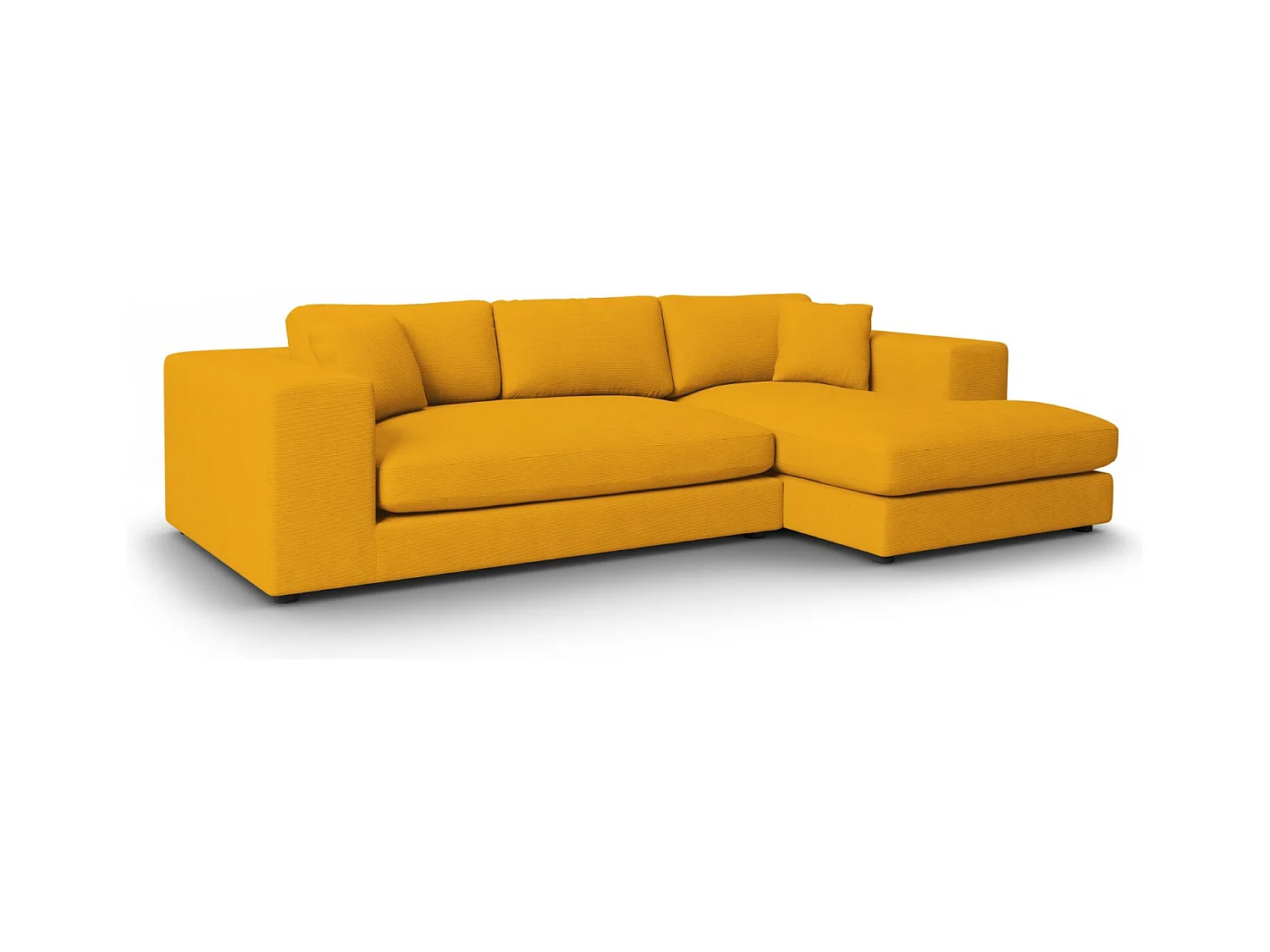 CXL by Christian Lacroix - 5-Sitzer Ecksofa rechts "Tendance" Sitzer aus Cord gelb - 282x174x72cm