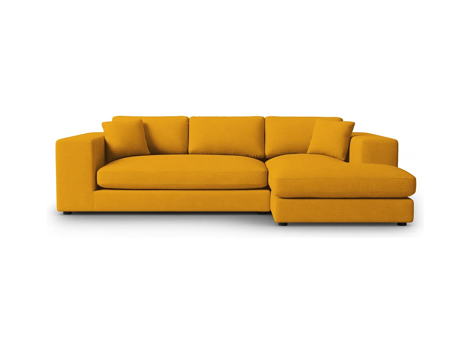 CXL by Christian Lacroix - 5-Sitzer Ecksofa rechts "Tendance" Sitzer aus Cord gelb - 282x174x72cm