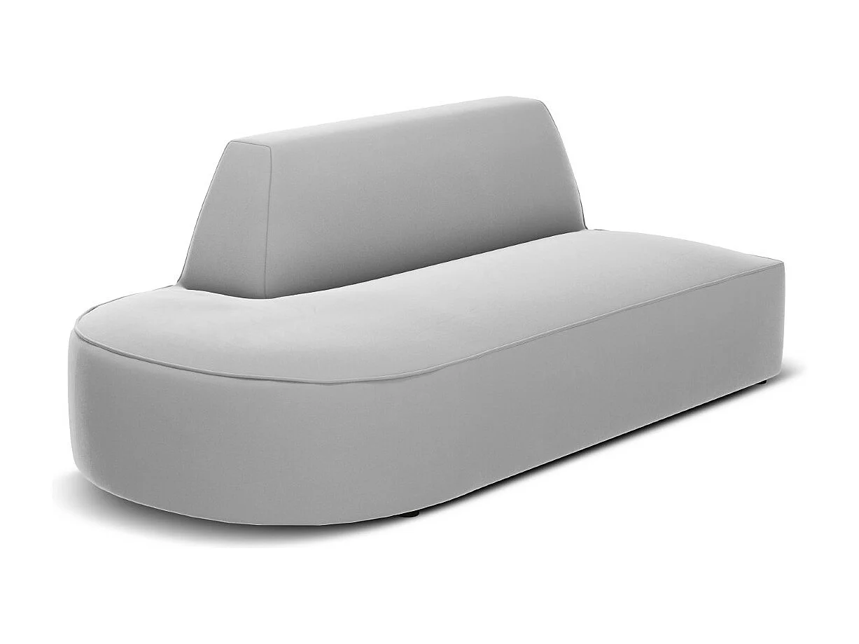 CXL by Christian Lacroix - Sofa modułowa bok lewy, "Charles" 2 miejsca welur, szary jasny - 181x93x69cm