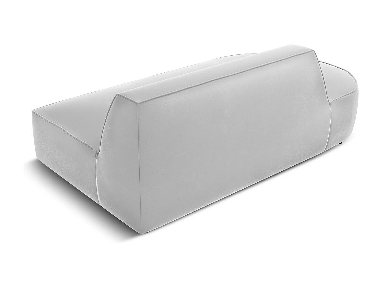 CXL by Christian Lacroix - Sofá modular virado para a esquerda "Charles" 2 lugares em veludo cinza claro - 181x93x69cm