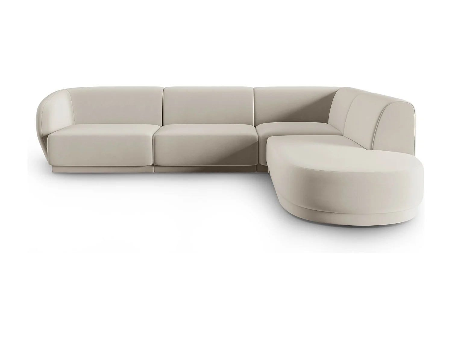 CXL by Christian Lacroix - Narożnik prawy panoramiczny, "Lionel" 5 miejsc welur, beż - 265x232x74cm