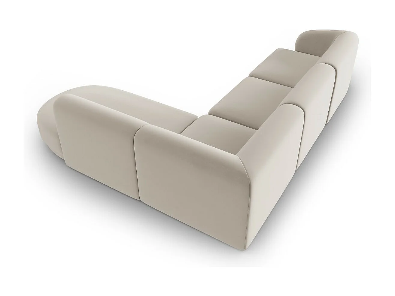 CXL by Christian Lacroix - Narożnik prawy panoramiczny, "Lionel" 5 miejsc welur, beż - 265x232x74cm