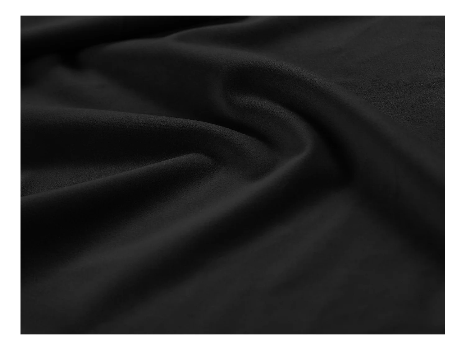 Cosmopolitan Design - Canapé d'angle droit panoramique "Vienna" 7 places en velours noir - 330x235x95cm