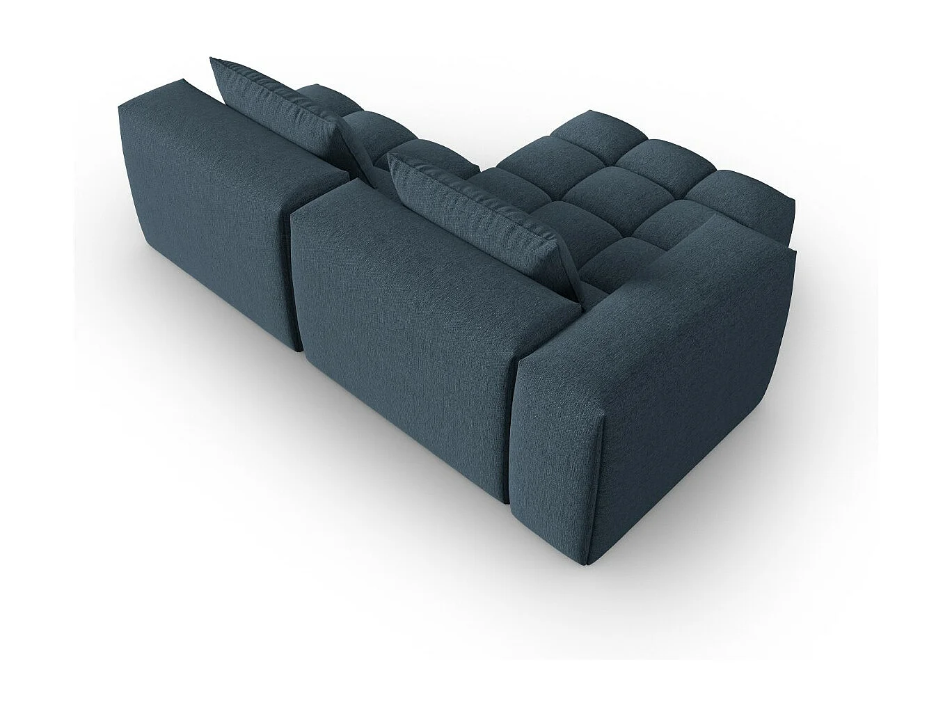 CXL by Christian Lacroix - Modulaire hoekbank links "Lorella" 3 zitplaatsen, Structurele stof, Donkerblauw - 205x145x70cm