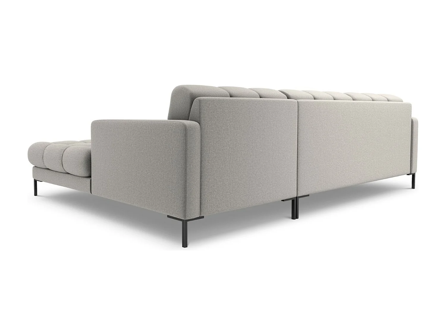 Cosmopolitan Design - Rechter hoekbank "Bali" 5 zitplaatsen, Structurele stof, Lichtgrijs - 293x185x75cm