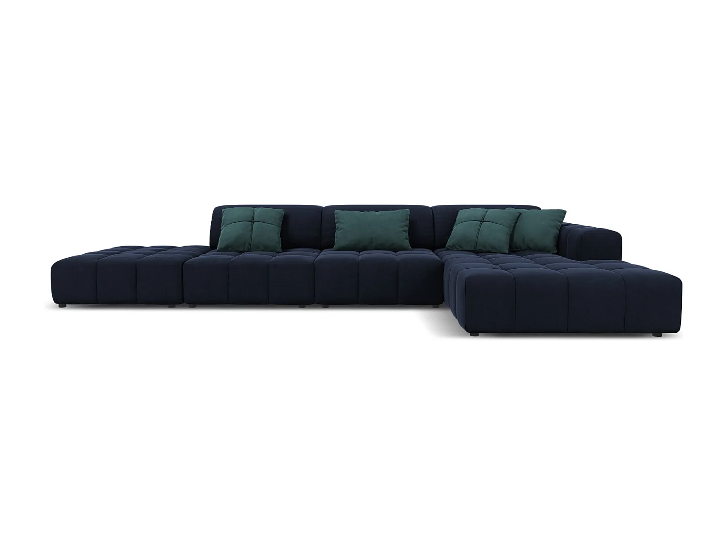 CXL by Christian Lacroix - Narożnik prawy, "Luc" 5 miejsc welur, niebieski ciemny - 341x166x70cm