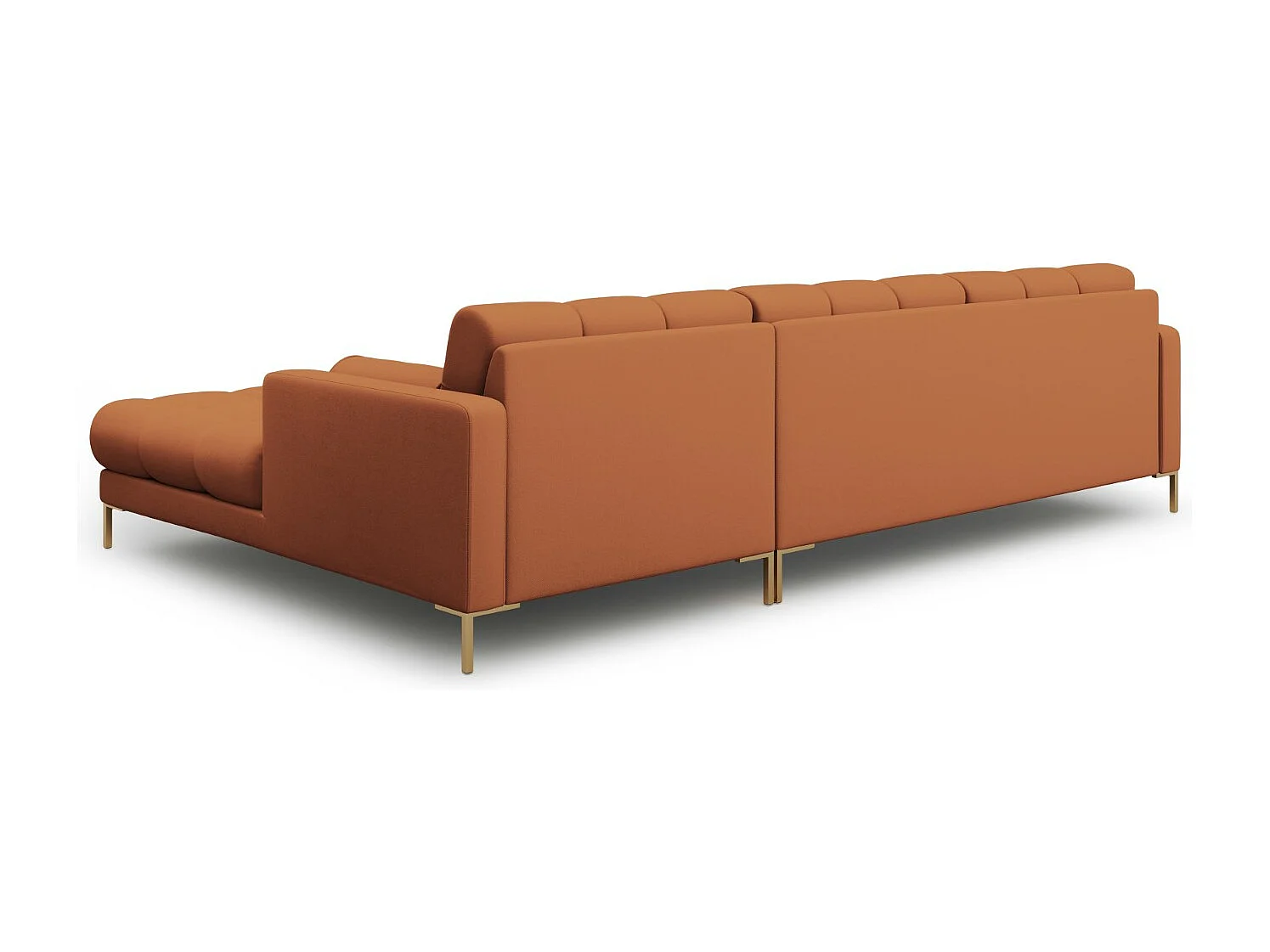 Cosmopolitan Design - Sofá de canto direito "Bali" 5 lugares em tecido estrutural tijolo - 293x185x75cm