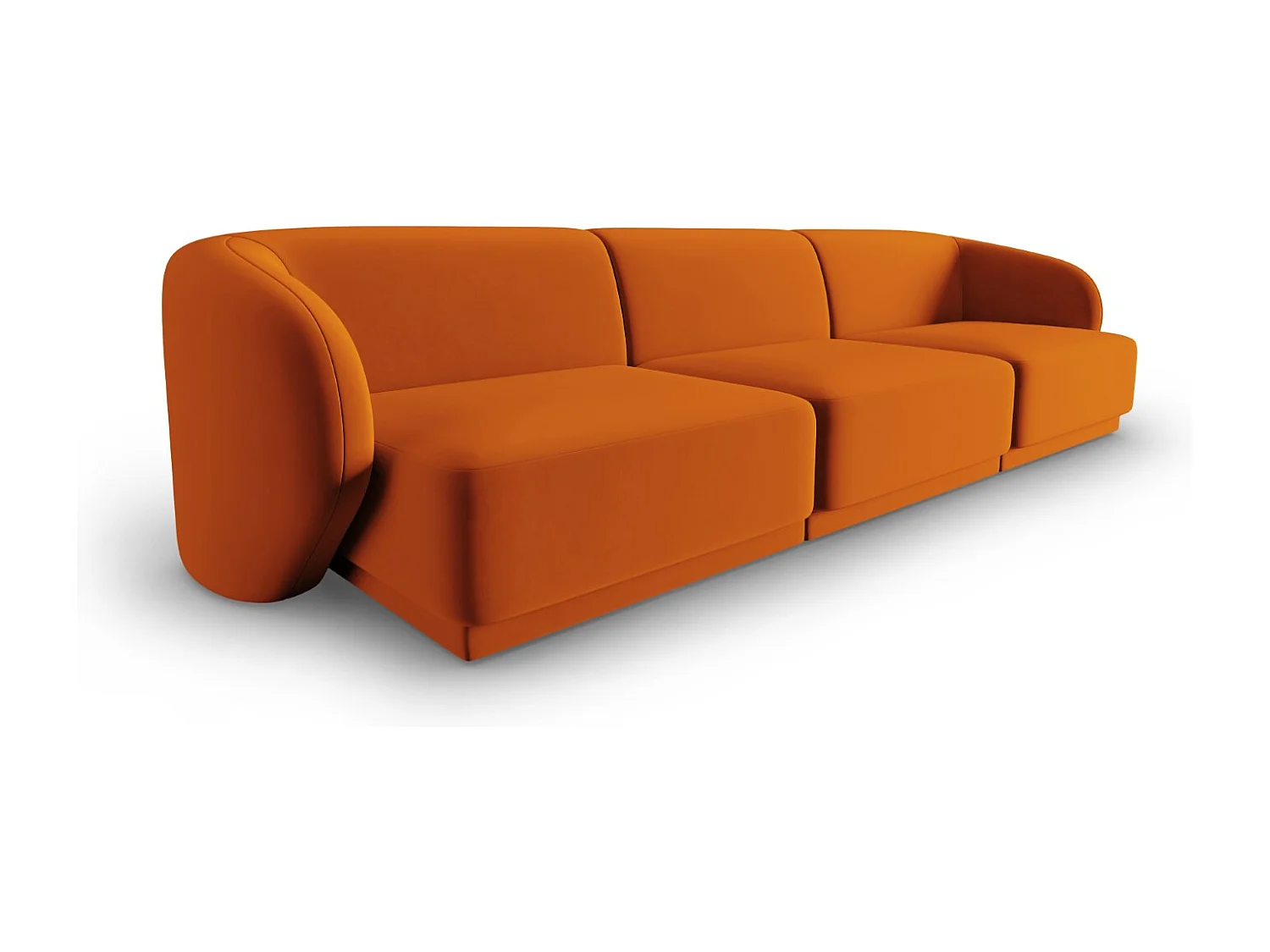 CXL by Christian Lacroix - Canapé modulable "Lionel" 3 places en velours terracotta - 266x93x74cm