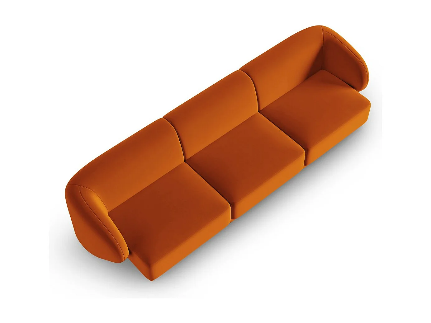 CXL by Christian Lacroix - Canapé modulable "Lionel" 3 places en velours terracotta - 266x93x74cm