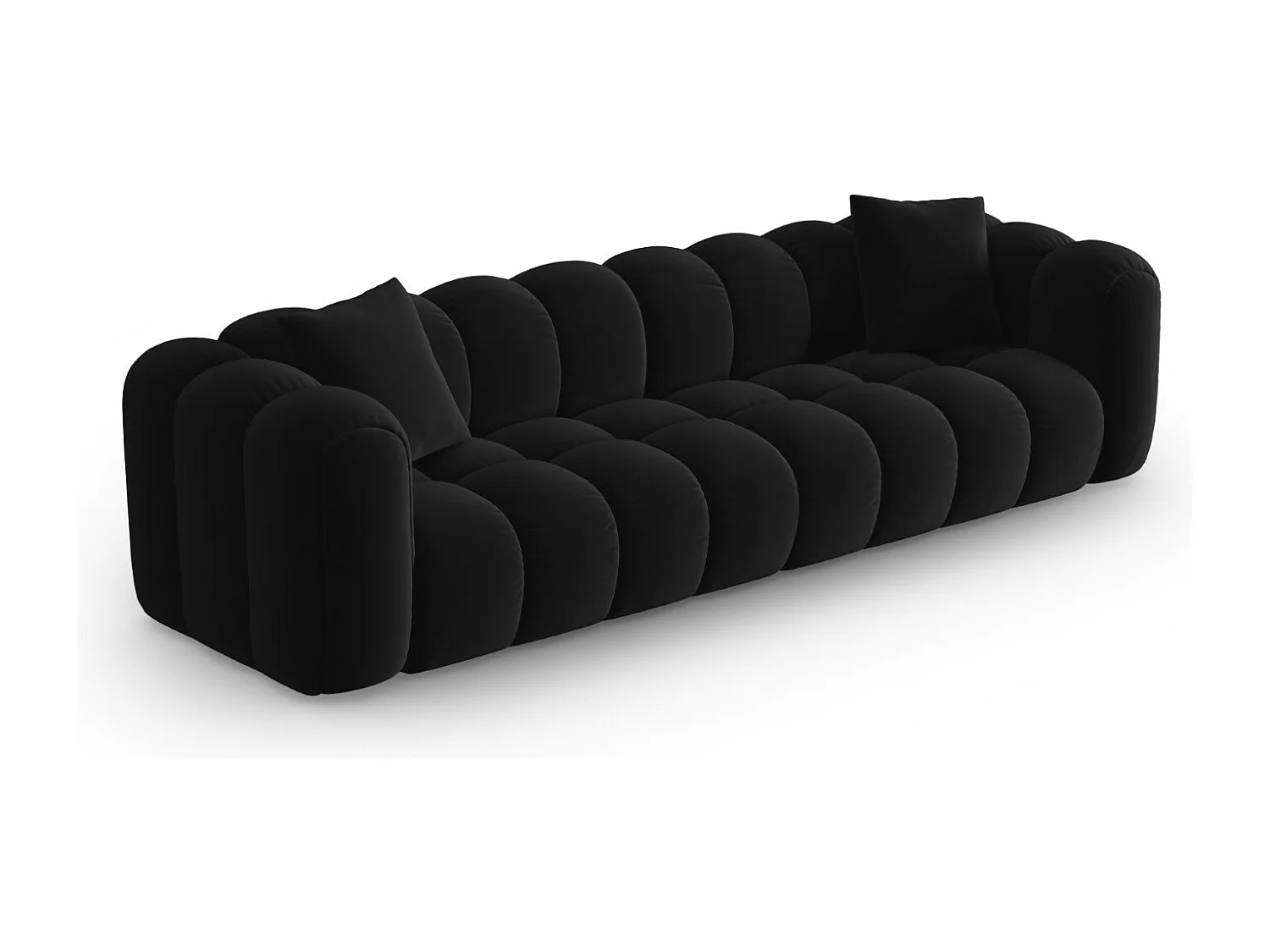 CXL by Christian Lacroix - Sofa modułowa, "Clotilde" 4 miejsca welur, czarny - 298x94x70cm