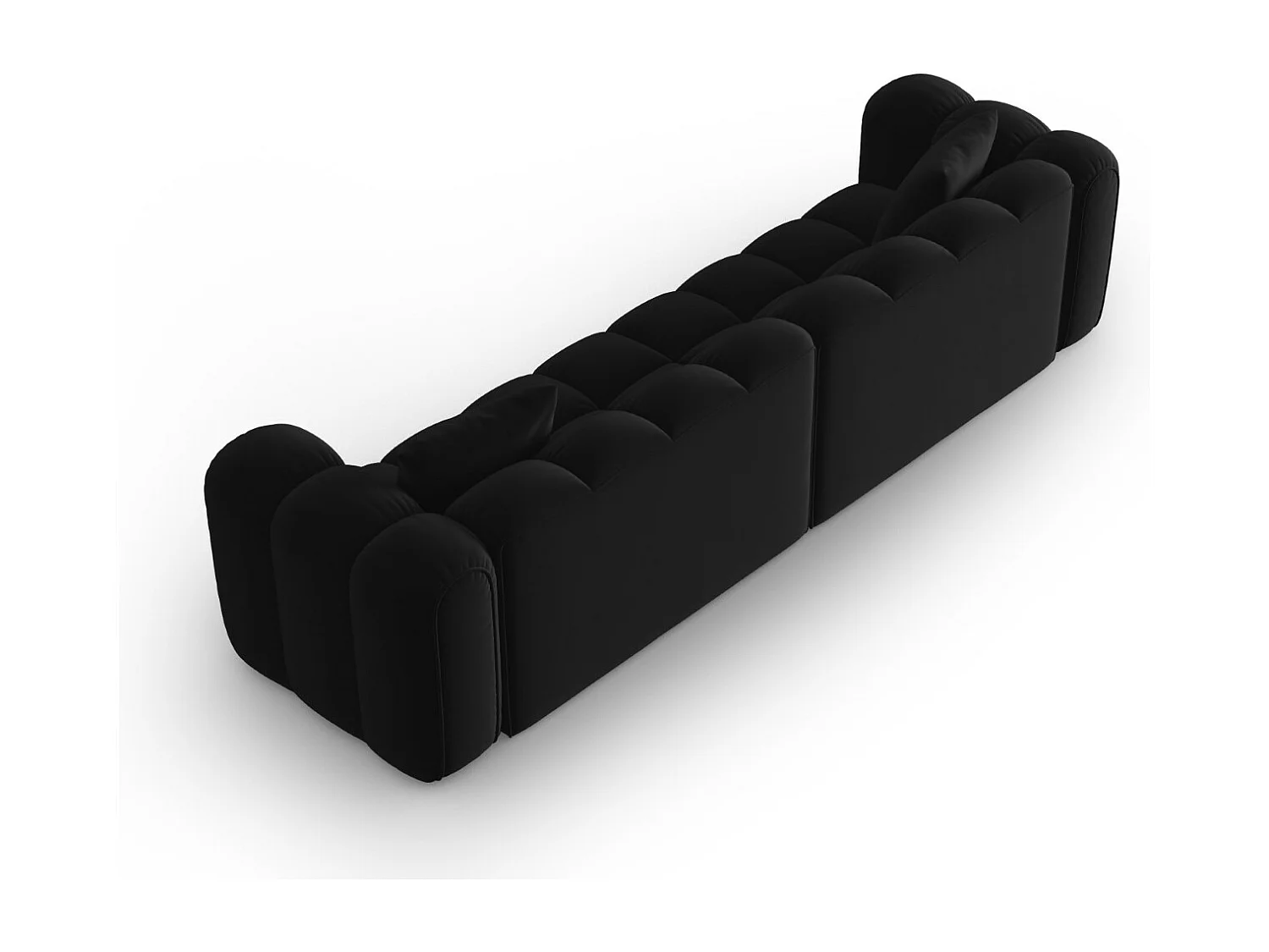 CXL by Christian Lacroix - Sofa modułowa, "Clotilde" 4 miejsca welur, czarny - 298x94x70cm