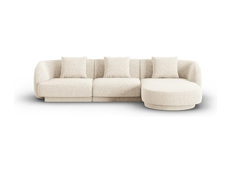 Cosmopolitan Design - Narożnik prawy, "Tulum" 4 miejsca szenil, beż jasny - 255x156x70cm