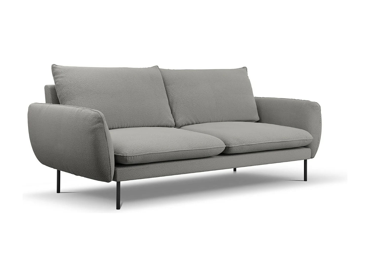 Cosmopolitan Design - Bank "Vienna" 4 zitplaatsen, Boucle, Grijs - 230x92x95cm