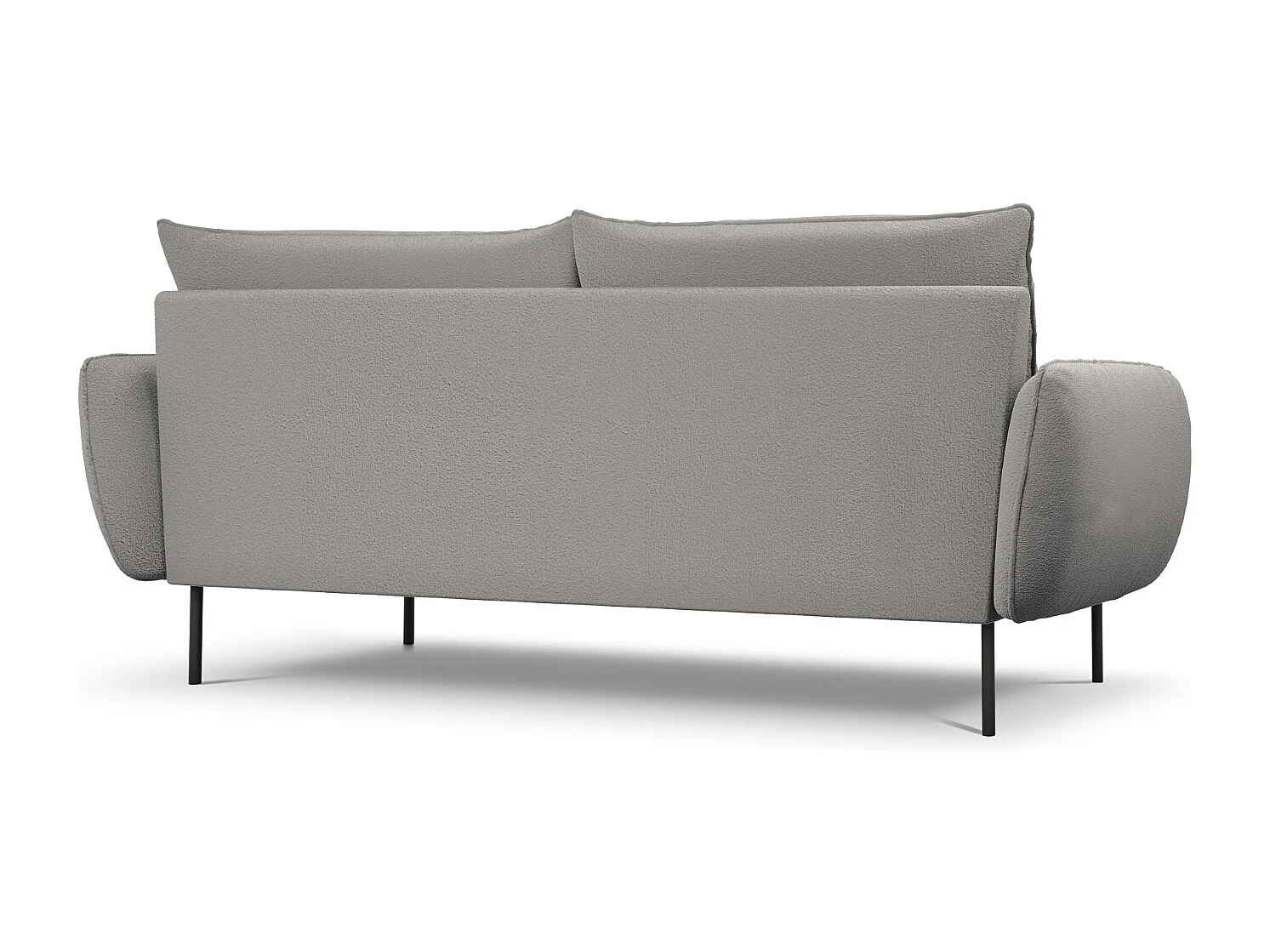 Cosmopolitan Design - Sofá "Vienna" 4 lugares em tecido bouclé cinza - 230x92x95cm